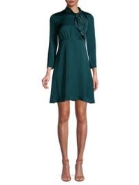 Sandro Studded Tie-Neck Fit-&-Flare Dress at Saks Fifth Avenue